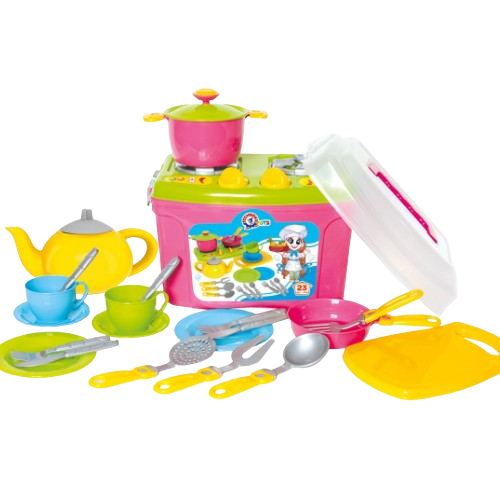 Іграшкова Кухня + Набір посуду (валізка) №8 Технок 2407 Житомир