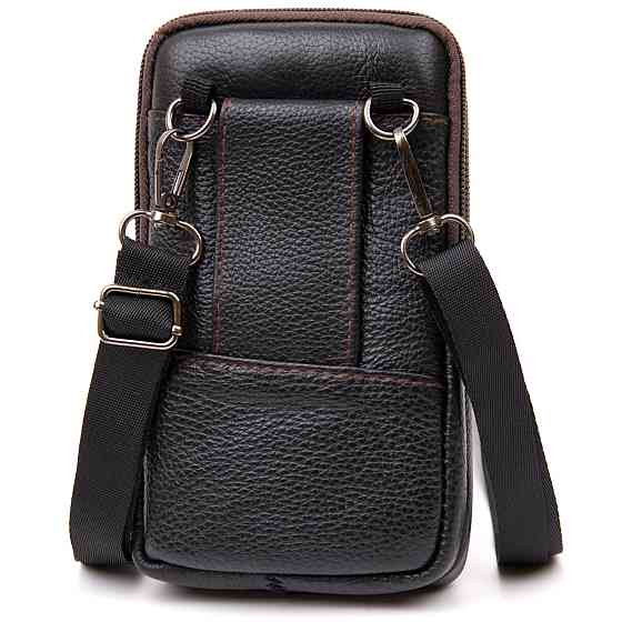 Сумка унісекс на пояс на два відділення Vintage 20427 Коричнева Київ