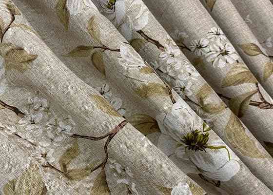 Комплект штор VR-Textil Лен Прованс 200х265 2шт и Тюль 500х265 1819ш-1908т Капучино с белым 71-107/6 Киев