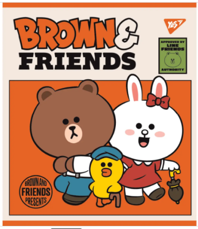 Зошит для записів А5/48 кл. "YES" "Line Friends" мат. ВДЛ+ УФ-виб 766867, шт Київ