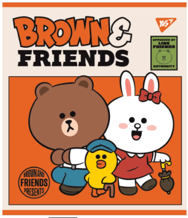 Зошит для записів А5/48 кл. "YES" "Line Friends" мат. ВДЛ+ УФ-виб 766867, шт Київ - фото 1
