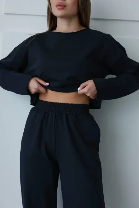 Стильний костюм із кроп-світшотом та прямими штанами Одеса - фото 16