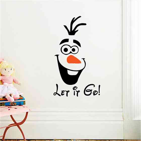 Новогодняя виниловая наклейка Снеговик 23 на 14 см разноцветный Киев