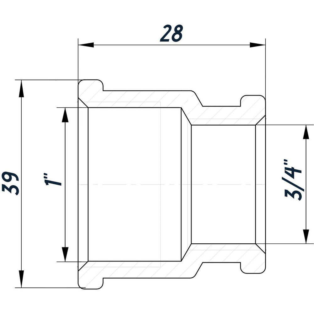 Муфта редукционная 1″х3/4″ВВ нержавеющая SM541S OPTIMUM Киев - изображение 3