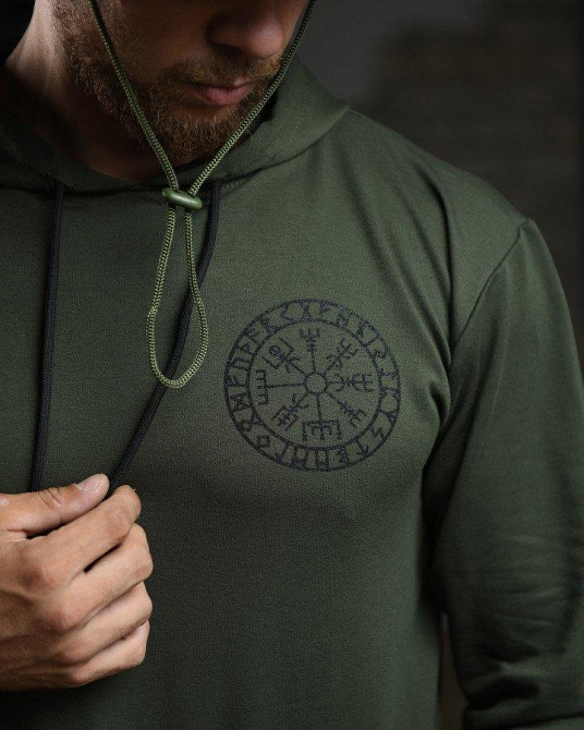 Худи Руны олива мужская с капюшоном 50р Л Одесса - изображение 5