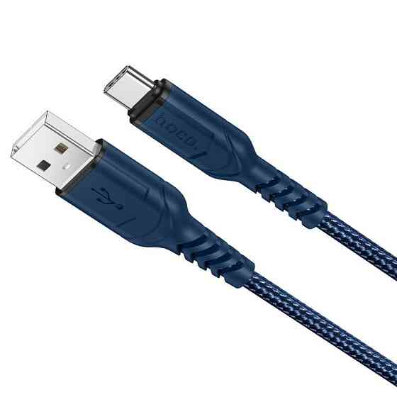 Кабель HOCO X59 USB - Type-C, 1м, синий, нейлон Киев