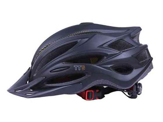 Шлем велосипедный H-093 с черным козырьком, габаритным фонарем (черный, size L) Мукачево