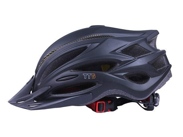 Шолом велосипедний H-093 з чорним козирком, габаритним ліхтарем (чорний, size L) Мукачево - фото 3