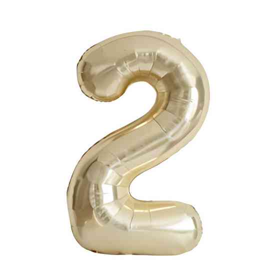 Шарик цифра 2 фольгированная 40 дюймов шампань Киев