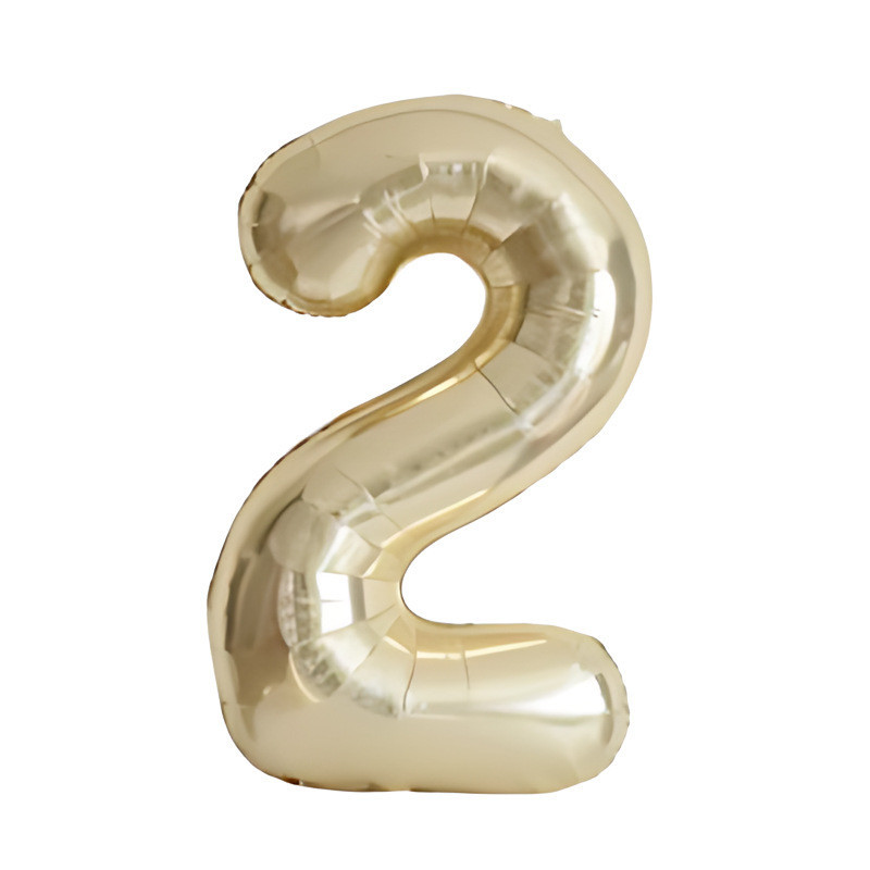 Шарик цифра 2 фольгированная 40 дюймов шампань Киев - изображение 1