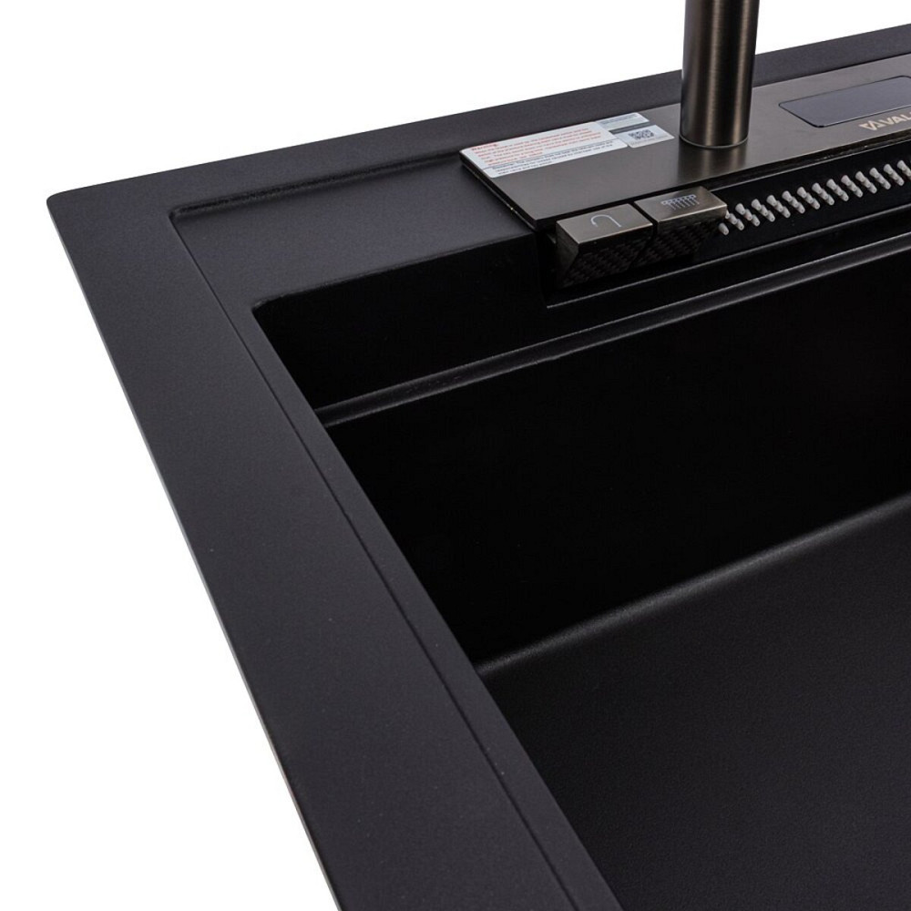 Гранітна мийка VALESO ATRUM 7950 матова Чорна Коломыя - изображение 6