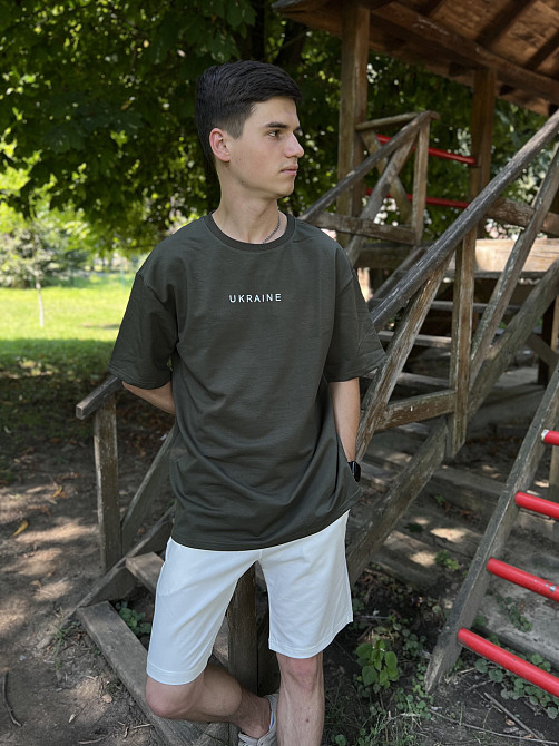 Літній костюм oversize unisex UKRAINE (шорти + футболка) Чернівці - фото 2