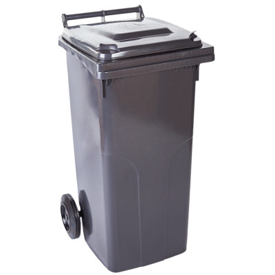 Контейнер для мусора Алеана На колесах с ручкой Серый 240 л (122068/т.сірий) Винница - изображение 1