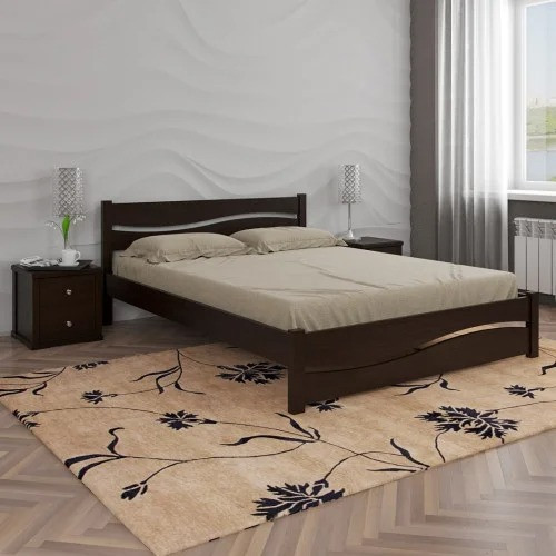 Деревянная двуспальная кровать Волна. 140х200, Сосона, Серий Харьков - изображение 2