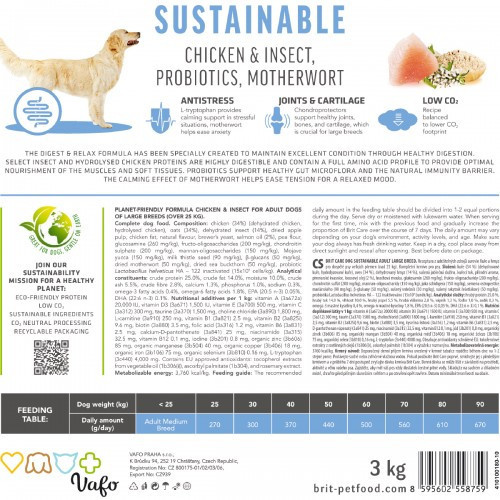 Сухой корм Brit Care Dog Sustainable Adult Large Breed для собак больших пород, с курицей и насекомыми, 12 кг Киев - изображение 7