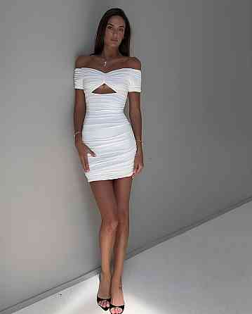 Облегающее женское мини платье с драпировкой микродайвинг Одесса