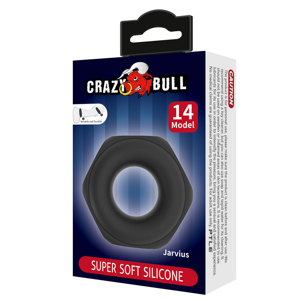 Ерекційне кільце Crazy Bull №14 - Jarvius super soft silicone, BI-210358 Sex Aura Київ - фото 7
