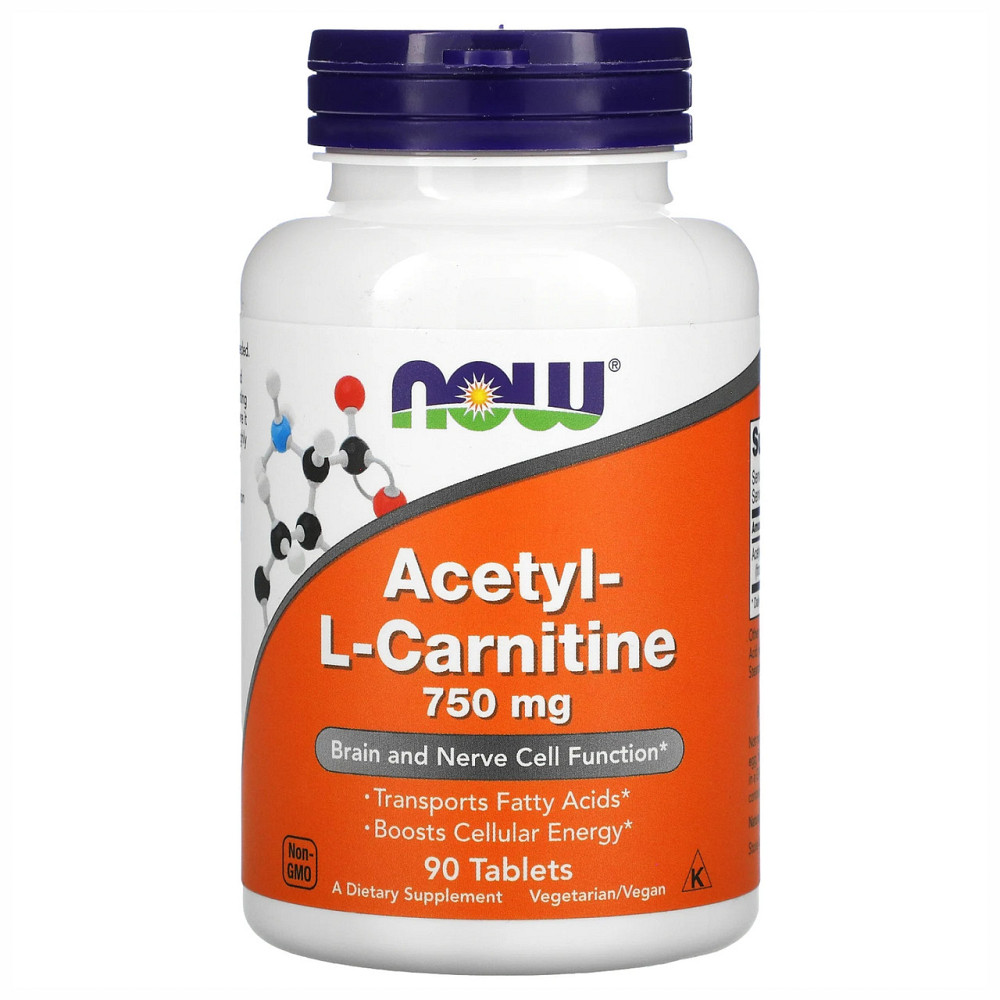 Ацетил Л-карнітин NOW Acetyl L Carnitine 750mg 90 tabs Київ - фото 2