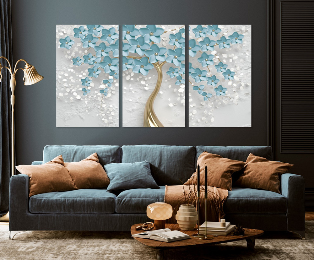 Модульная картина в гостиную / спальню  Дерево в квітах    ART-186_3A 70х130 см Киев - изображение 3