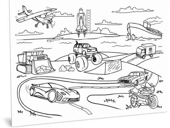 Килимок вивчай-малюй-стирай "Транспорт" ZIRKA 141239 А3 Вінниця