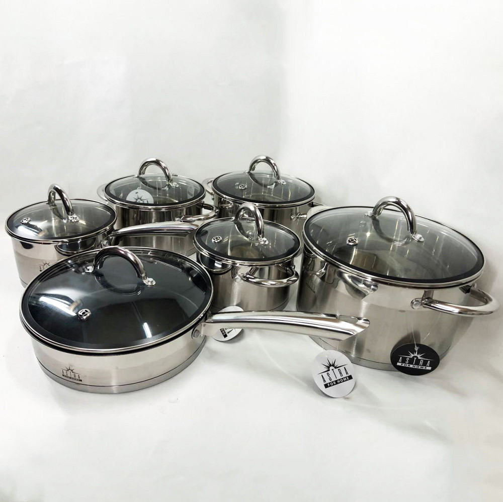 Набір каструль з антипригарним внутрішнім покриттям 12, Набір каструль з антипригарним дном HT-90 Івано-Франківськ - фото 2