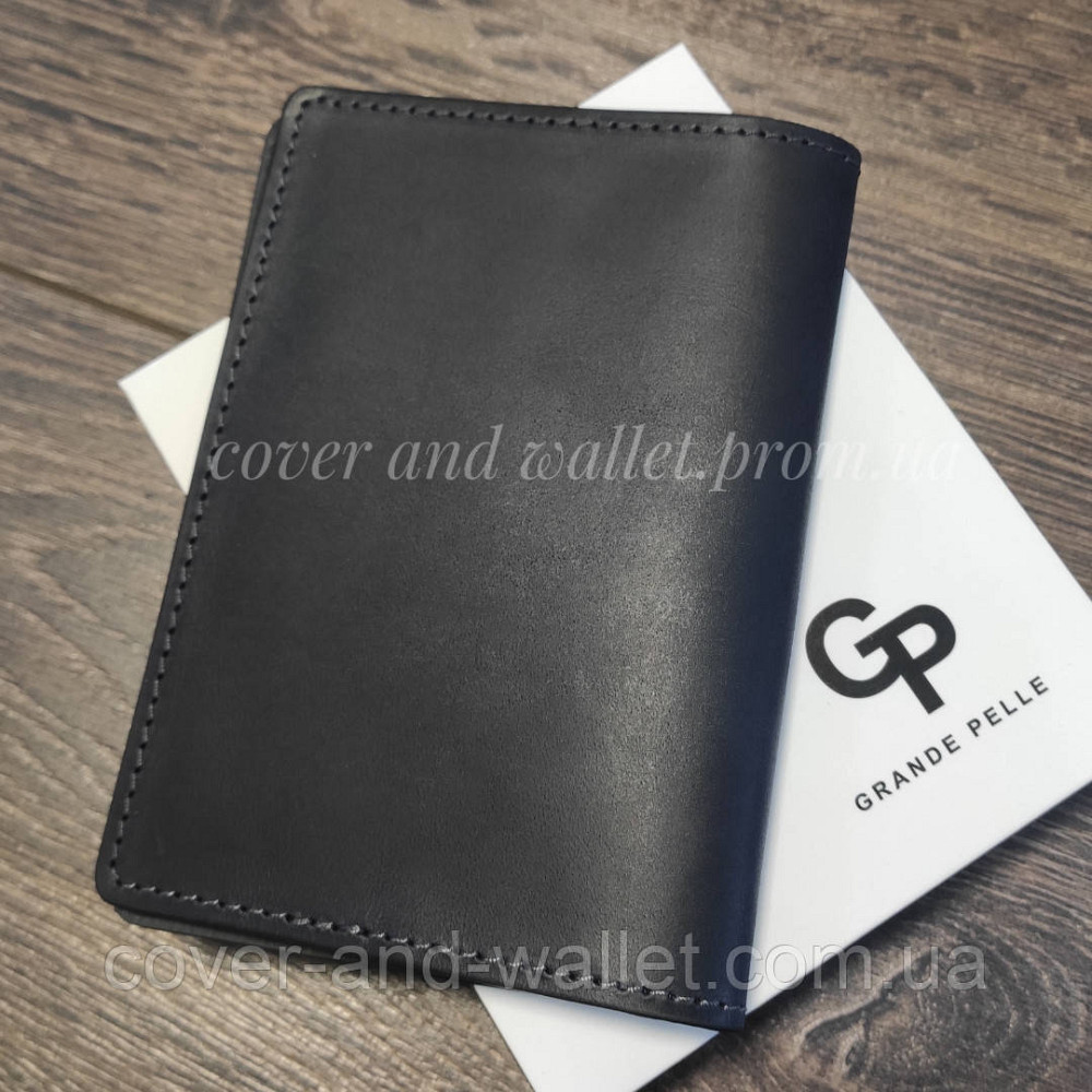 Шкіряна обкладинка на паспорт з відділеннями для пластикових карток Grande Pelle Київ - фото 7