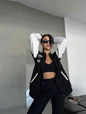 Женский теплый прогулочный костюм: бомбер и лосины трехнить на флисе + рубчик 52/54 Одесса