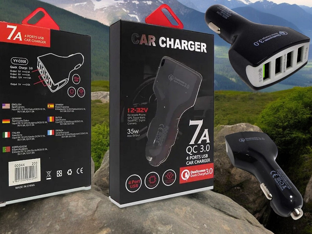 Автомобильное зарядное устройство 12В 7А с 4 USB портами и быстрой зарядкой QC3.0, защита от замыканий 00044 Одесса - изображение 1
