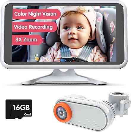 Камера для дитячого автокрісла Luckview BM3 Білий 5.2" 1080p Starlight нічне бачення 3x Zoom 360° запис на TF Київ