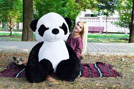 Плюшева Панда 2 метри. Велика Плюшева Панда. Велика М'яка іграшка Чорна Плюшева Панда 200 см Тернопіль