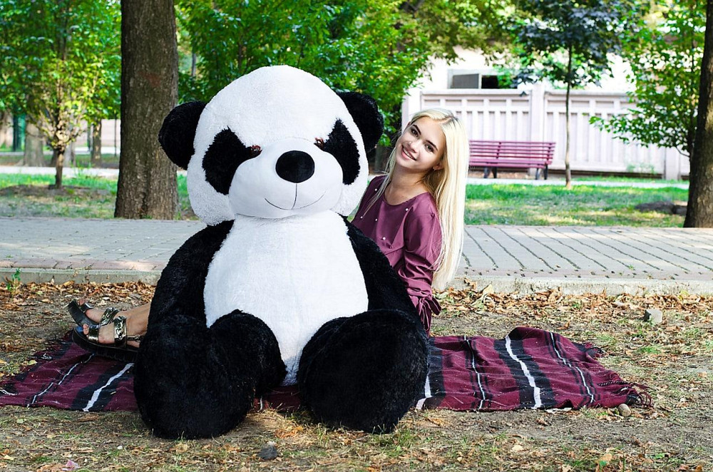Плюшева Панда 2 метри. Велика Плюшева Панда. Велика М'яка іграшка Чорна Плюшева Панда 200 см Тернопіль - фото 3