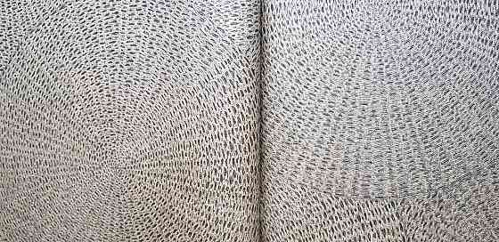 Обои виниловые на флизелиновой основе Rasch Ascona 1.06х10 абстракция круги точки золотистые черные 3д Киев