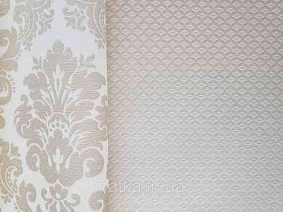 Шпалери вінілові на флізеліні Rasch Trianon Xlll 0.53х10 класика під тканину смуги фігури пісочні з блиском Київ