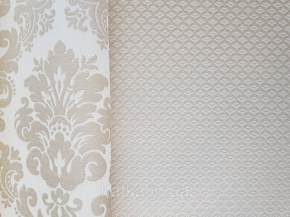 Шпалери вінілові на флізеліні Rasch Trianon Xlll 0.53х10 класика під тканину смуги фігури пісочні з блиском Київ - фото 2