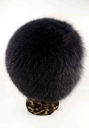 Шапка меховая женская песцовая сноп Анастасия Черный Харьков