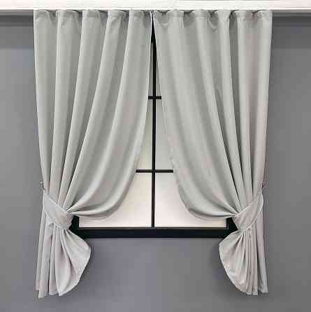 Комплект коротких штор VR-Textil Блэкаут Midnight № 1670ш Светло-серый 140х170 см 2 шт (35-0332) Киев