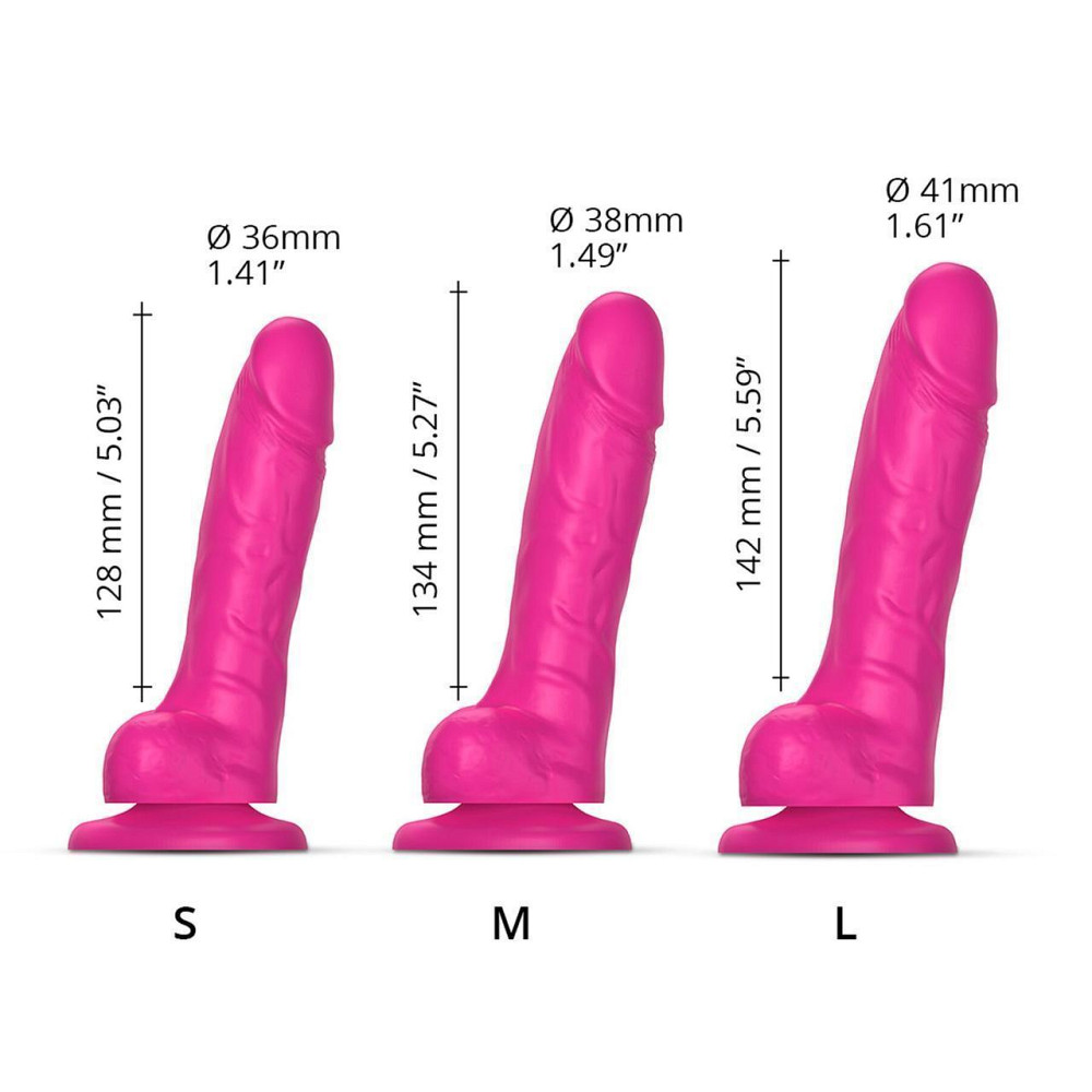 Реалістичний фалоімітатор Strap-On-Me Sliding Skin Realistic Dildo Fuchsia S, ефект рухливої шкіри Sex Aura Київ - фото 5