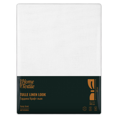 Штора Ardesto Гардина крафт-льон 100% поліестер 300х270 см, білий (ART1050WH) Вінниця - фото 6