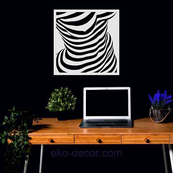 Декоративное настенное Панно «Силуэт женщины», Декор на стену 70*70 см, Белый Киев