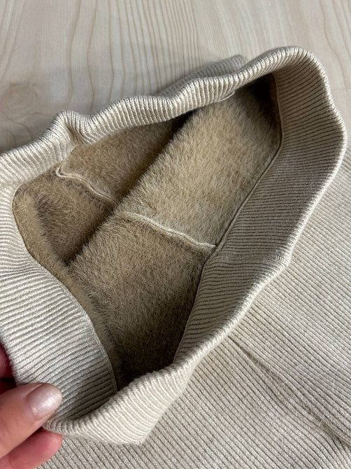 Лосины женские A-N 6126-6161 теплые в рубчик на меху ангоры, бежевый, one size Киев - изображение 3