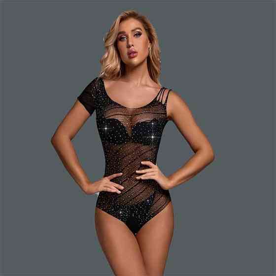 Спокусливий боді відкритим доступом і стразами — S/M/L — Еротична білизна Вінниця