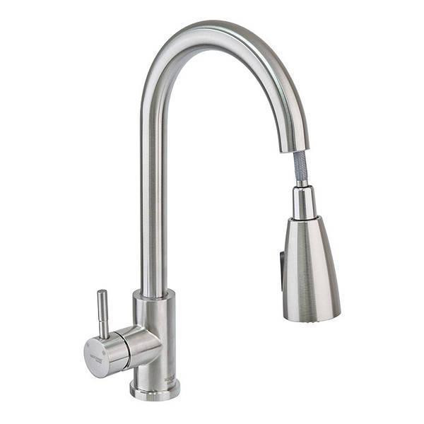 Змішувач для кухні MIXXUS SUS-014-В, з висувною лійкою, з нерж. сталі Харків - фото 1