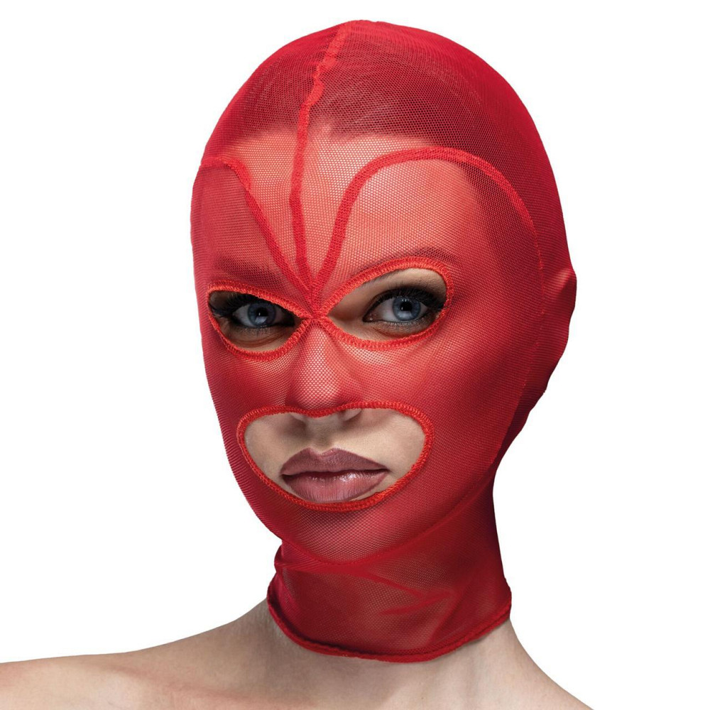 Маска серце сітка з відкритим ротом та очима Feral Feelings - Hearts Mask Red/Red Sex Aura Київ - фото 1