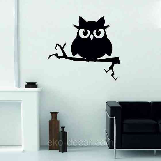 Декоративне настінне Панно  «Сова» , Декор на стіну 110*96 см., Чорний Київ