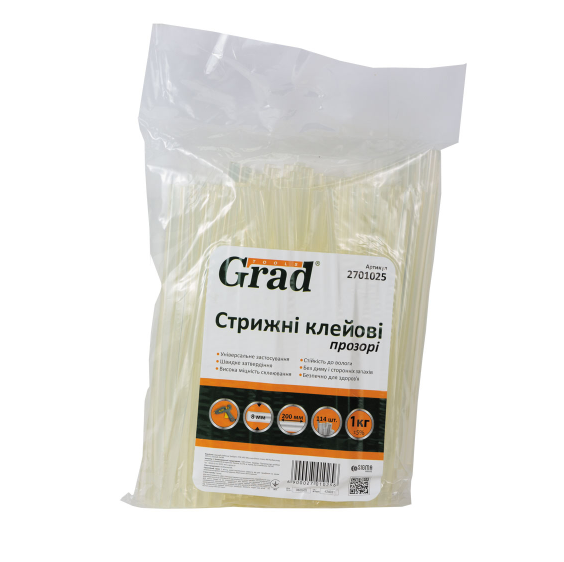 Клейові стержні 1кг d8,0*200мм прозорий уп/114шт Grad Житомир - фото 1