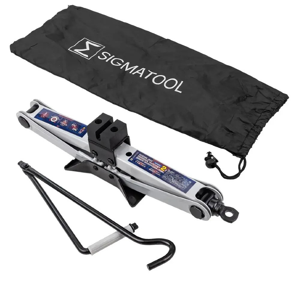 Домкрат механічний «ромб» 2т (115–400мм) у чохлі Sigmatool-10152D Одеса - фото 1
