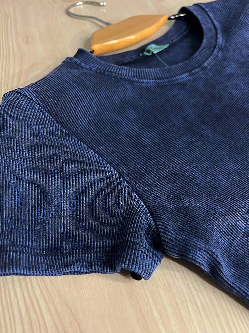 Платье женское MMC 240032 средней длины футболкой вареное тай-дай в рубчик, темно-синий, one size Киев - изображение 6