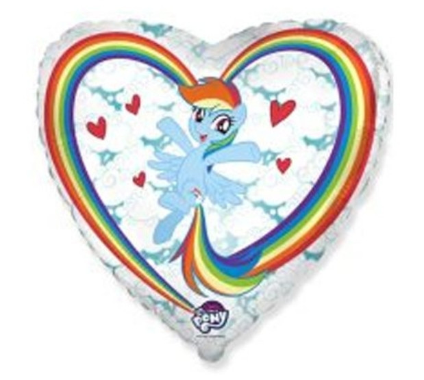 Фольгированный шар сердце пони 18