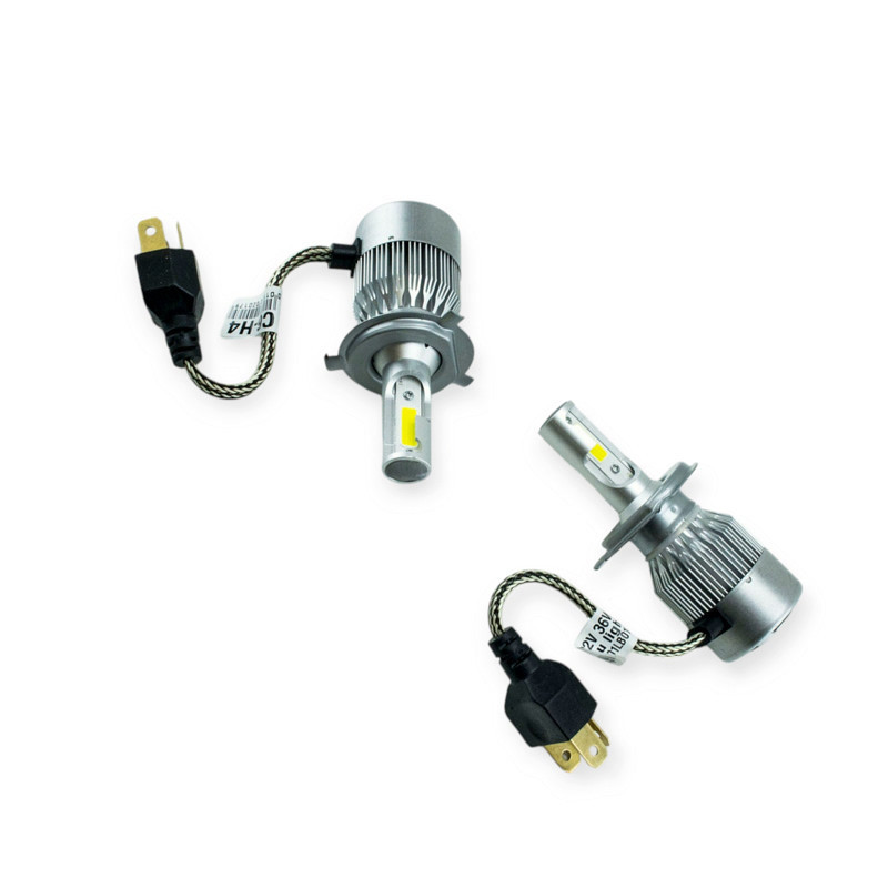 Автолампа H4 12V-24V C6 6000K CHIP COB (метал. корпус) радіатор з вентилятором LED Мукачево - фото 1