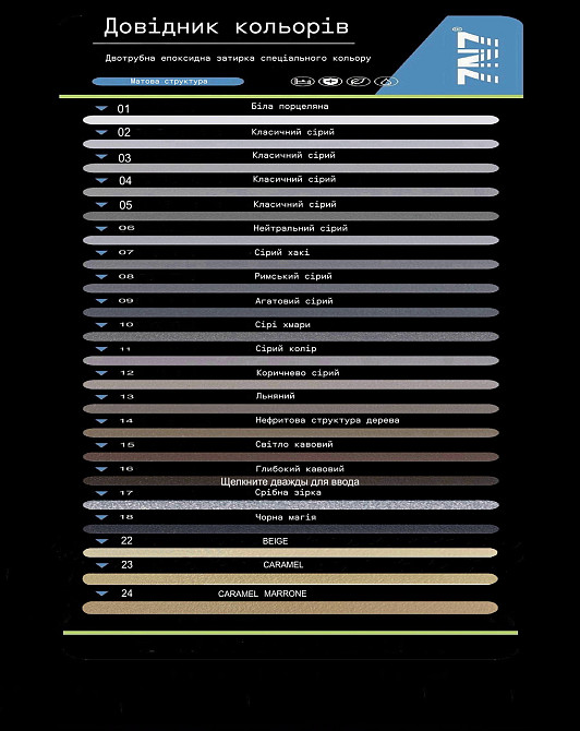 Затирка фуга епоксидна двокомпонентна Матова 12 Коричнево-сірий 7N7 (500897331) (500897331) Київ - фото 3